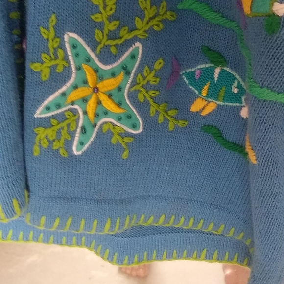Quacker Factory Hand Detailed Cardigan Vintage FREE w/any Sweater Purchase - Picture 5 of 16